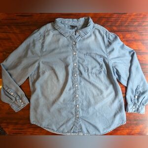 Torrid Size 1  Light Blue Jean Button Down Shirt